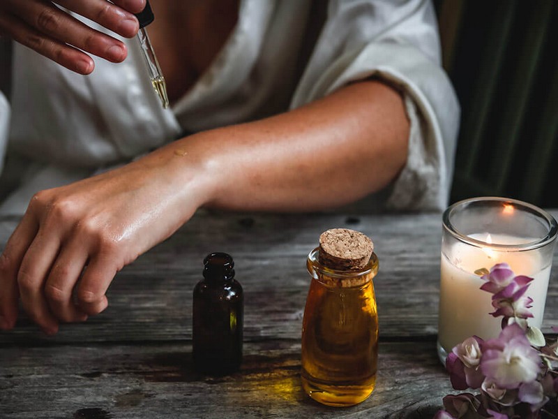 Huile de ricin test sur la peau